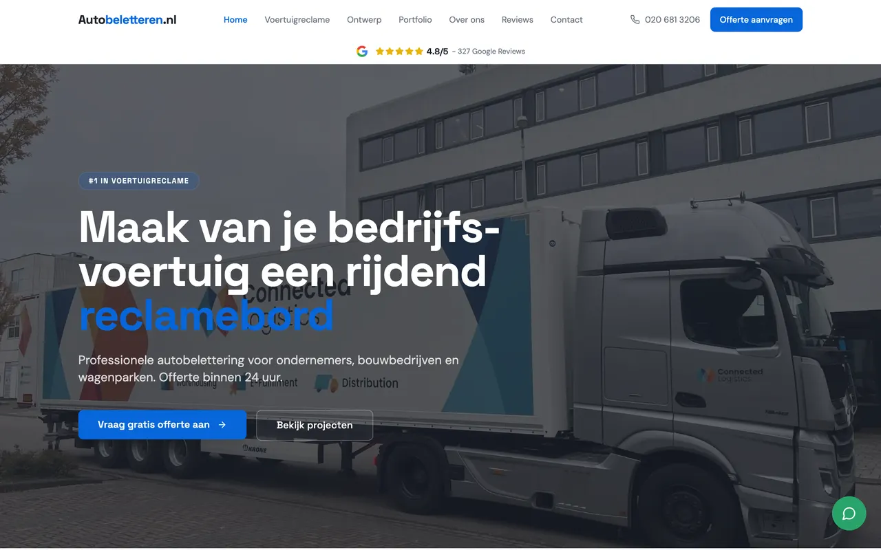 Homepage van Autobeletteren.nl (autobeletteren.nl), gebouwd door NEXTRIQ