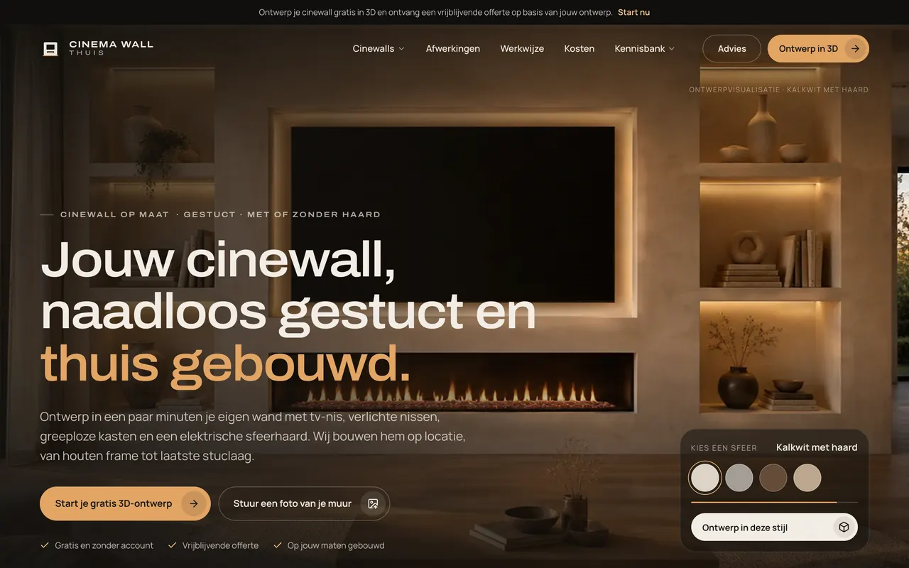 Cinema Wall Thuis (cinemawallthuis.nl), gebouwd door NEXTRIQ