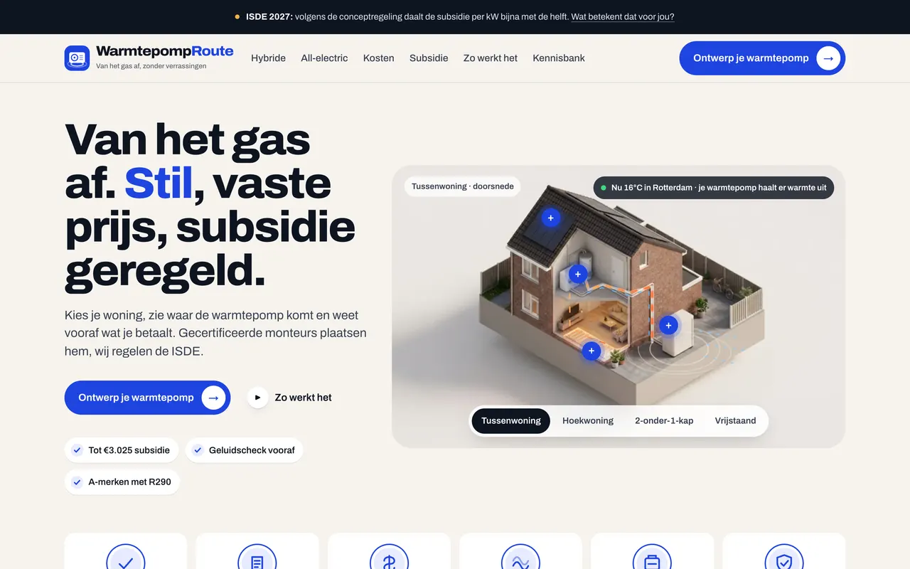 WarmtepompRoute (warmtepomproute.nl), gebouwd door NEXTRIQ